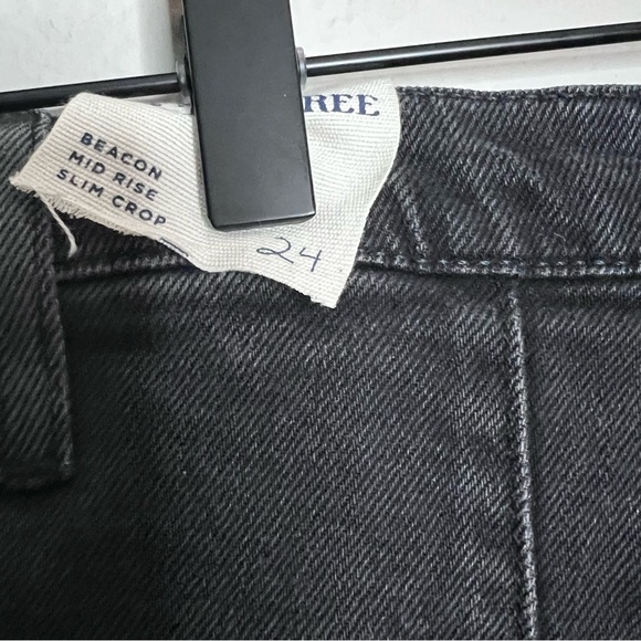 We The Free by Free People Beacon Mid Rise Slim Crop jeans Black Size: 24 - Picture 4 of 5